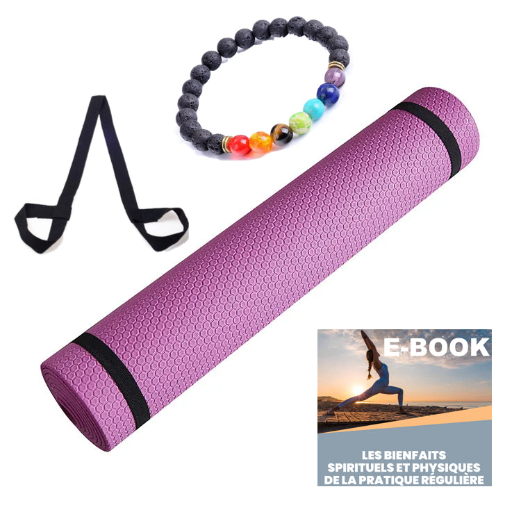 Paquet cadeaux Yoga DES FÊTES! (Tapis, sangle, bracelet)